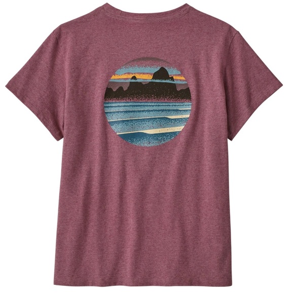 BNWOT Patagonia W'S SKYLINE STENCIL RESPONSIBILI-TEE in Evening Mauve - Picture 4 of 4